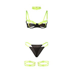 SET SUJETADOR CON COLLAR Y DETALLES PARA PIERNAS L/XL