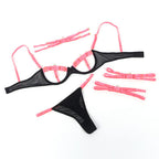 SET SUJETADOR CON COLLAR Y DETALLES PARA PIERNAS L/XL